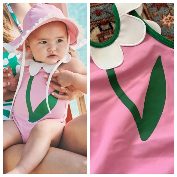 Hanna Andersson Other - Hanna Andersson baby flower floral swimsuit one piece pink 60 3-6m like new